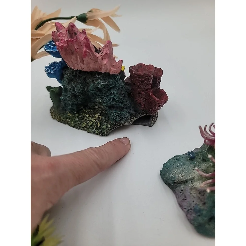 5pc Fake Coral Aquarium Decoration Lot‎ Anemone Cave Colorful READ